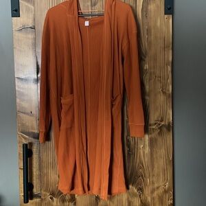 Rust Orange Open Cardigan